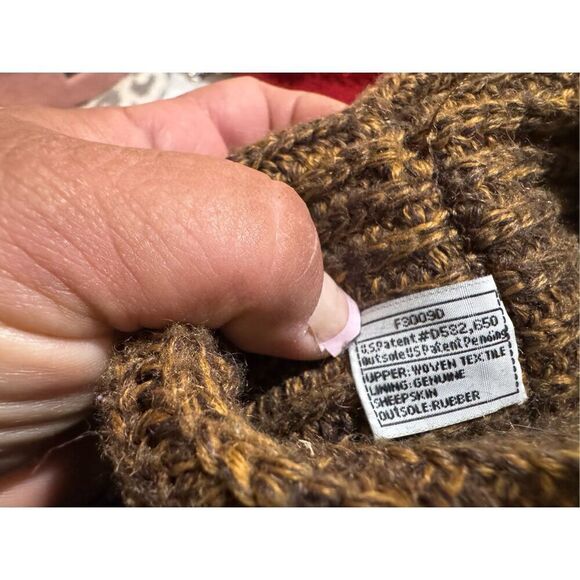 Sz 7 sweater knit tan gold/brown Cardy UGG boots tall or fold over wear - Picture 12 of 13